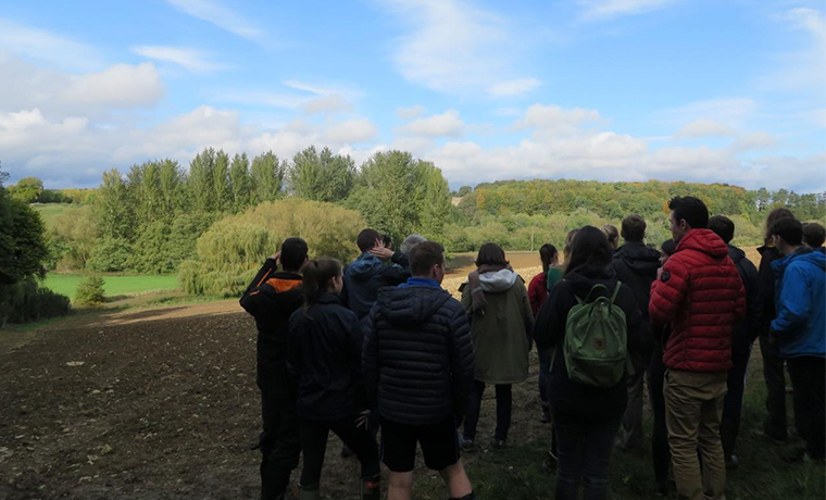 University of Oxford PhD students on a field trip to the Cotswolds learn about local land and water use issues